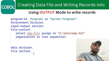 Creating Data File in OUTPUT Mode  | COBOL