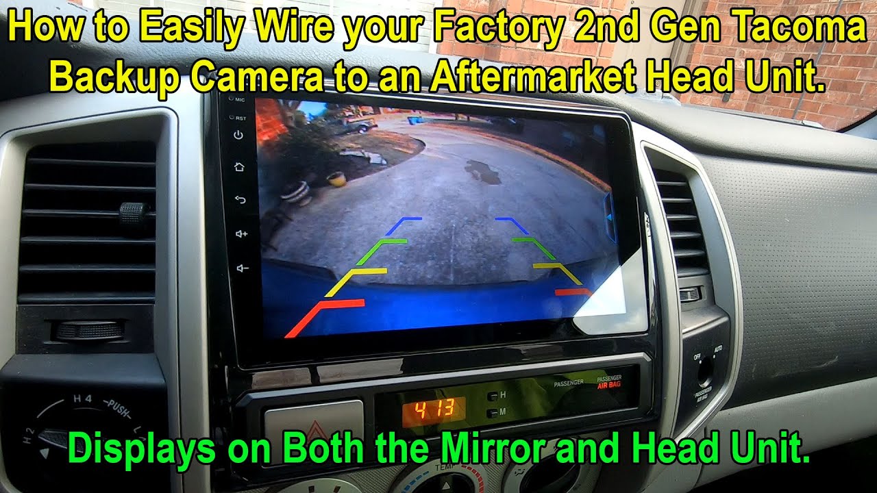 Wiring a Tacoma Factory Backup Camera to an Aftermarket Radio Display the Easy Way.