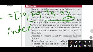 Chapter 9 – Lists in Python | Summary | Class 11 Computer Science | NCERT Quick Revision