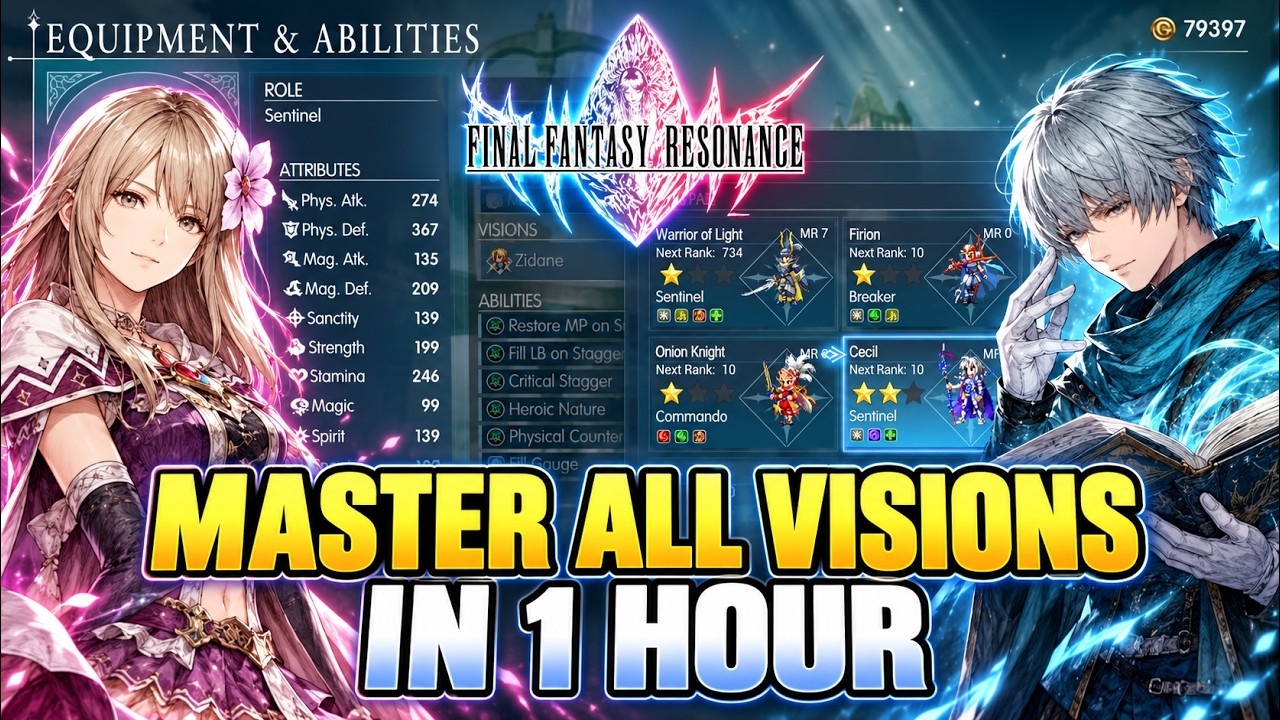 Final Fantasy Resonance BEST MRP Farm MASTER ALL Vision In UNDER 1 hour