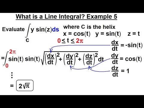Calculus 3 Line Integrals 17 Of 44 What Is A Line Integral Y Sinz Ds Example 5 Youtube