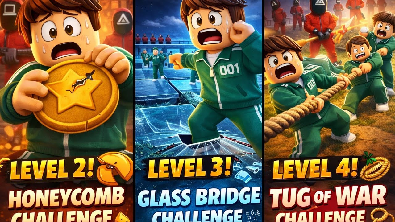 Roblox Squid Game Levels 2–4 | Can I Survive All Challenges? 😱