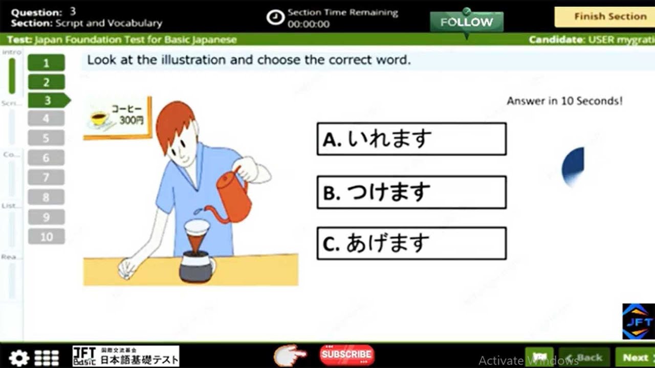 script and vacbulary jft basic a2 2025 new version jft model questio with answer