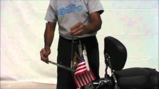 Rivco Motorcycle License Plate Mounted Double Flag Holder Kit