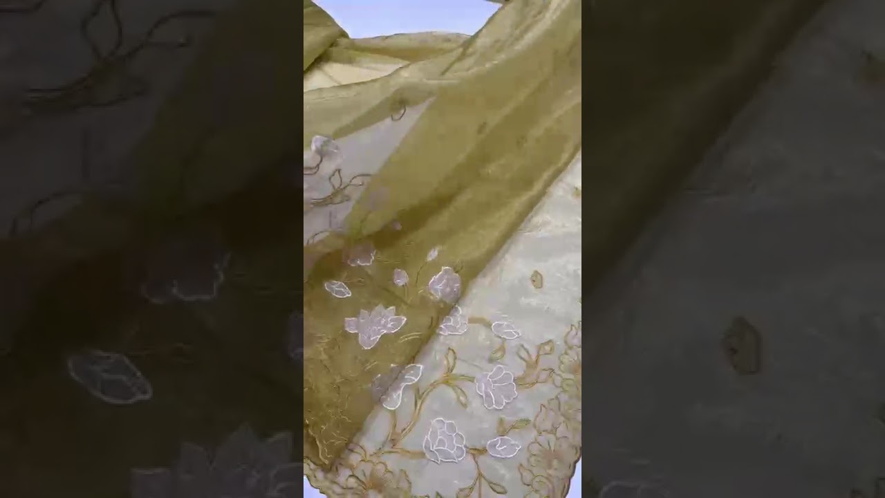 Designer Pure Chanda Kora Silk Embroidered Saree