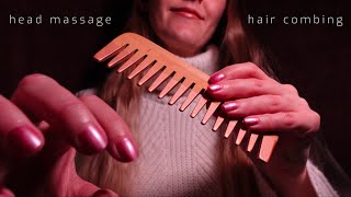 ASMR Hair Combing & Head Massage Layered Sounds | Whispered 🎤💤