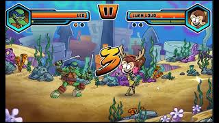 Leo (TMNT) vs Luan Loud (The Loud House) in Super Brawl World (Quick Brawl Mode)