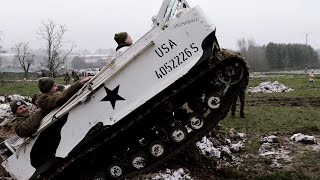 Studebaker Weasel M29 driving offroad during the Manhay 2024 event
