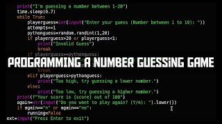 ASMR Programming a number guessing game using python. (Play in terminal) | Lino LV