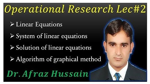 Operational Research Lec-2 || Linear programming|| Graphical method algorithm|| Urdu/Hindi