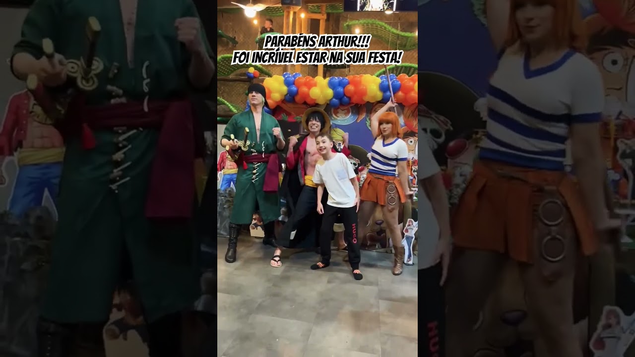 Luffy, Zoro e Nami na festa de One Piece do Arthur! #onepiece One Piece Cosplays