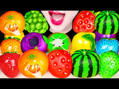 ASMR SWEET BEAN CAKE, FRUIT MOCHI, STRAWBERRY TANGHULU 과일 화과자, 탕후루 먹방 MUKBANG
