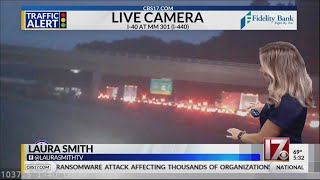 All lanes of I-40 WB closed near the Beltline in Raleigh