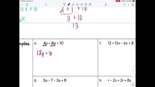 Unit 2, Lesson 5: Combining Like Terms Notes