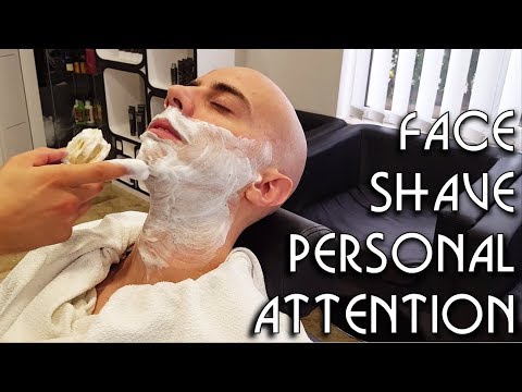 💈 Old school Barber - Face Shave - ASMR no talking - Personal Attention Video