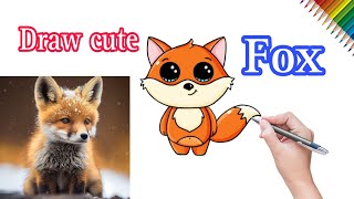 How To Draw A Cute FOX Clipart,To Draw step by step, DL cute things