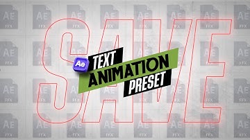 How to Save Text Animation Presets in After Effects | Save Animation Presets in After Effects