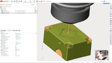 [3 axis milling tutorial SprutCAM 12] - 14 - {2nd setup} - Adaptive roughing of open pockets