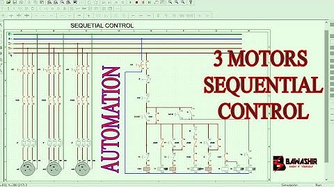 Sequential Control / 3 motors automatic start. industrial automation / CADE-SIMU @bawashir