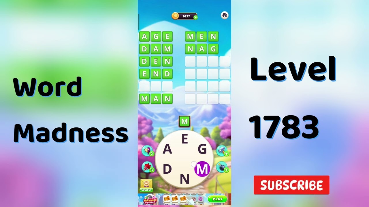 Word Madness Level 1783 Answers 🧠🔥 | All Correct Words Revealed!