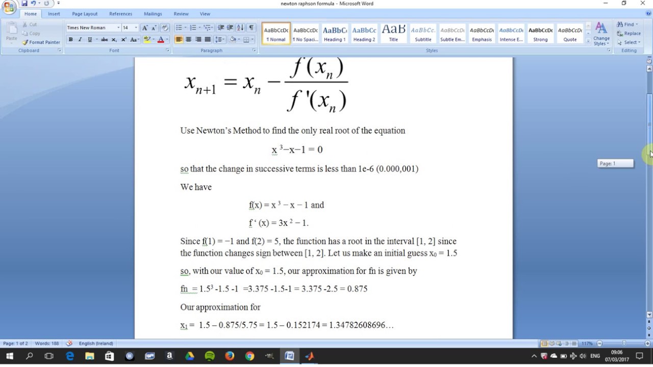 How to write newton raphson in matlab