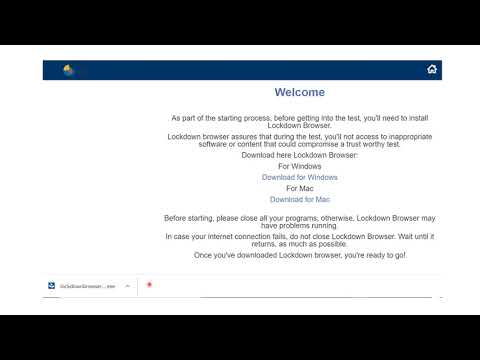 Instruction on how to download lockdown browser for NBT online testing. Windows 2