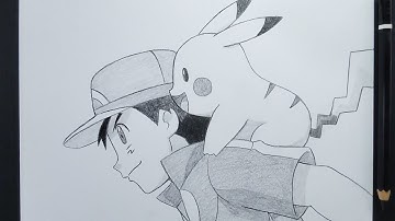 How To Draw Ash Ketchum And Pikachu From Pokémon || Easy Step By Step Tutorial
