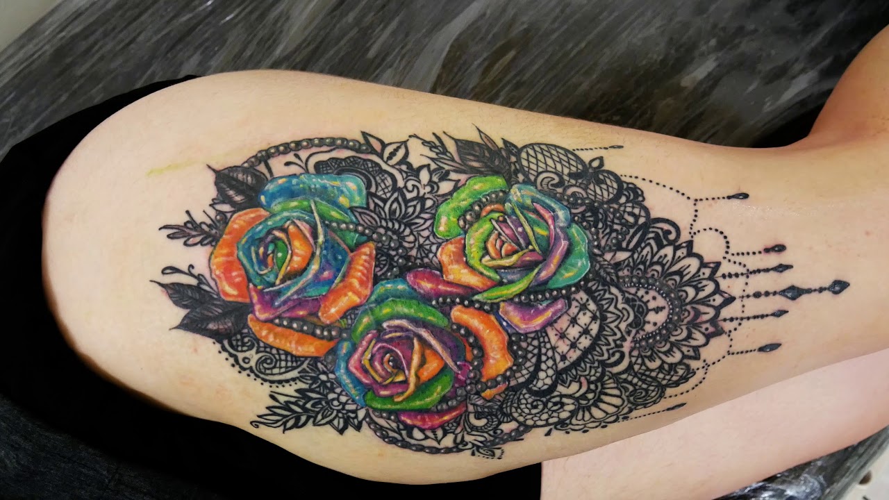 3. Rainbow rose tattoo - wide 2