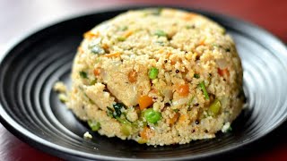 15 Minutes Breakfast Recipe | Weight Loss Upma with Veggies | Wheat Rava (Gothambu) Upma