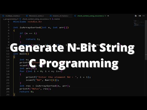 Generate N-Bit Binary string in C/C++