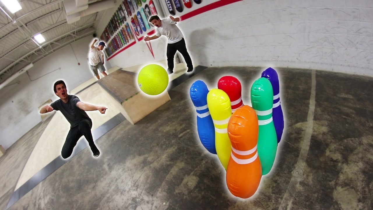 INFLATABLE BOWLING TRICK SHOTS 3! YouTube