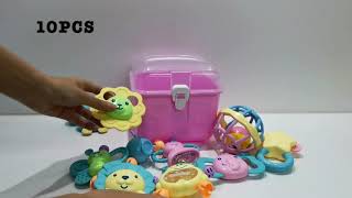 Soft Rubber Baby Rattle Set for baby (8pcs/10pcs)