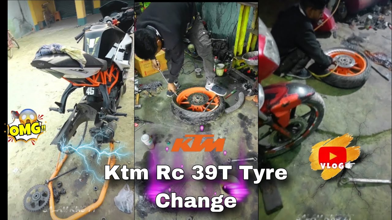 KTM RC 39T 🚀Tyre Change 👀Vlog video 📸