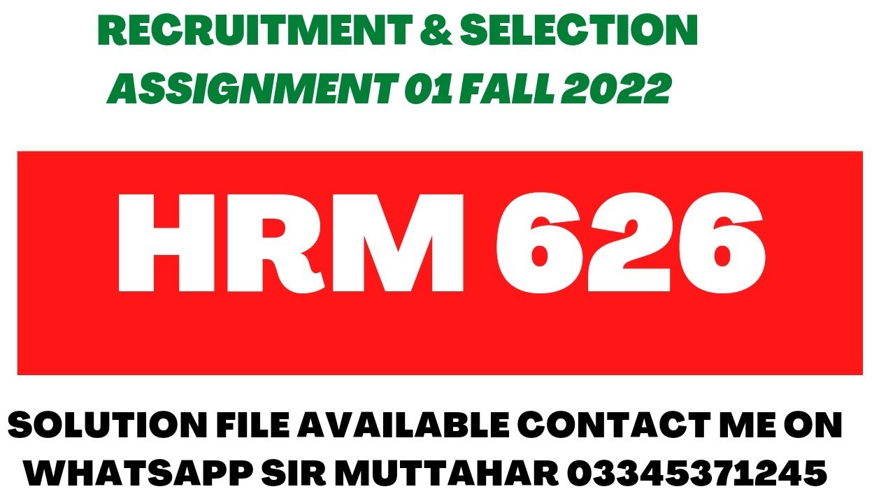 hrm 613 assignment 2 solution 2022