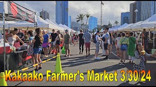[4K] Kakaako Farmers Market on 3/30/24 in Honolulu, Oahu, Hawaii