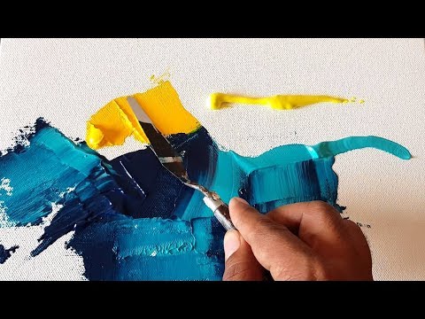 EASY and Colorful / Abstract painting / Acrylics / Palette knife ...