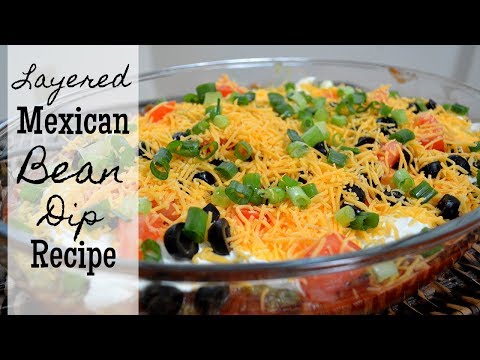 layered-mexican-bean-dip-recipe-i-how-to-make-bean-dip-i-pot-luck-idea