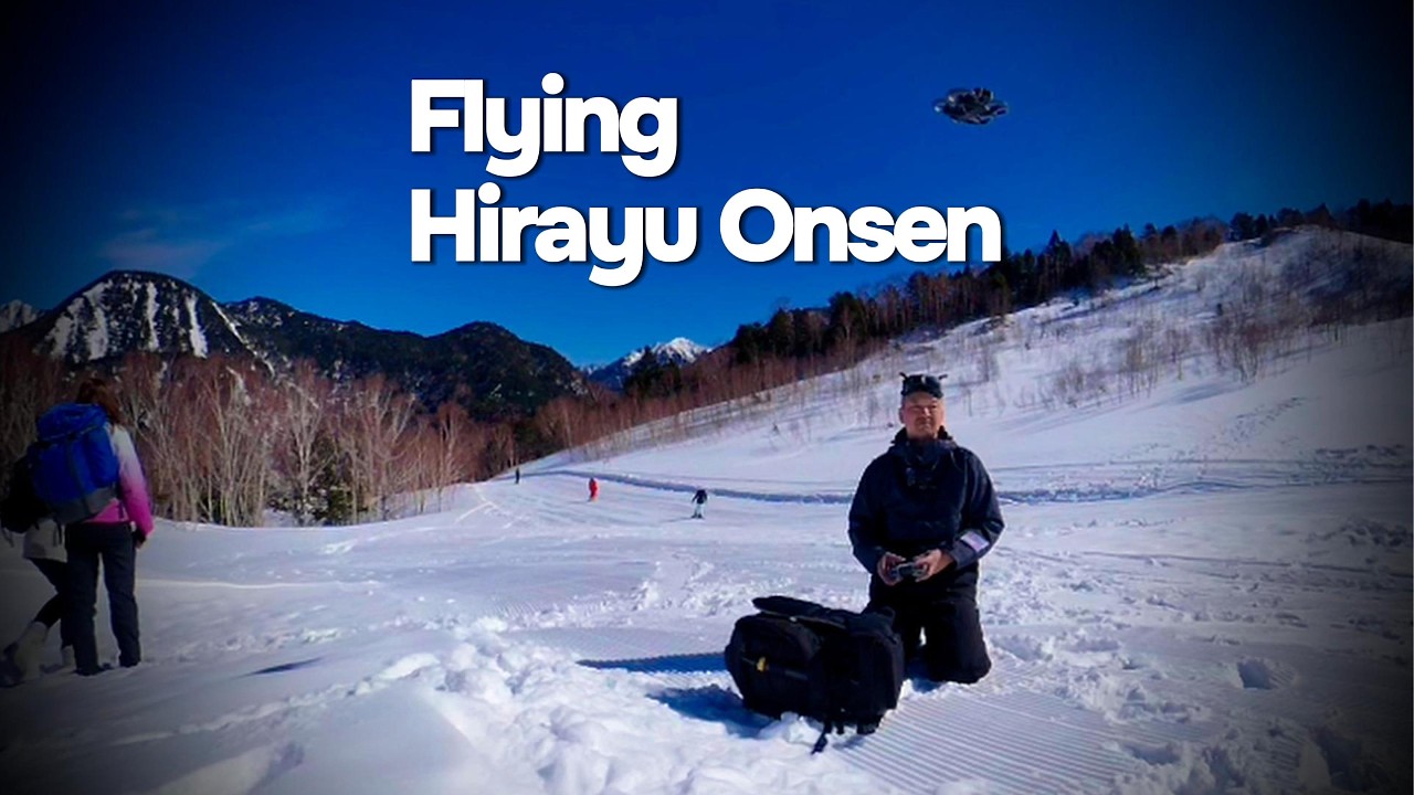 Полет дрона над горнолыжным курортом Хираю Онсен | Зимний полет дрона