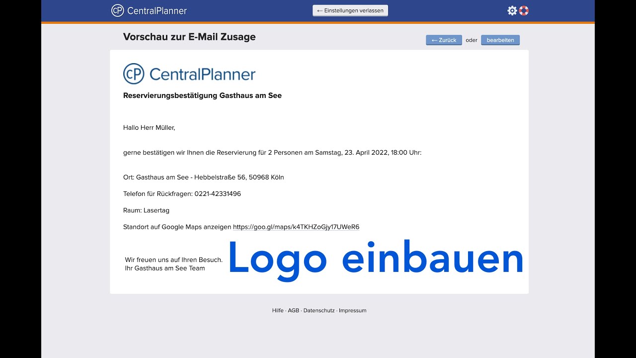 Logo einbauen in CentralPlanner E-Mails