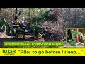 JD 1025R: Piles to go before I sleep – My 1st time using the Westendorf BC4215 Brush Crusher Grapple