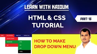 HTML and CSS Bangla Tutorial #16 | How To Make Drop Down Menu Using HTML And CSS
