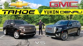 $80K BOSS SUVs! -- 2021 GMC Yukon Denali vs. 2021 Chevy Tahoe High Country: Comparison