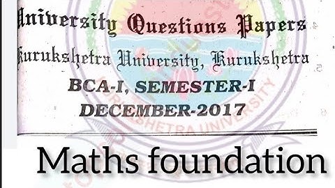 Bca #2017 kuk question paper semester 1 #maths