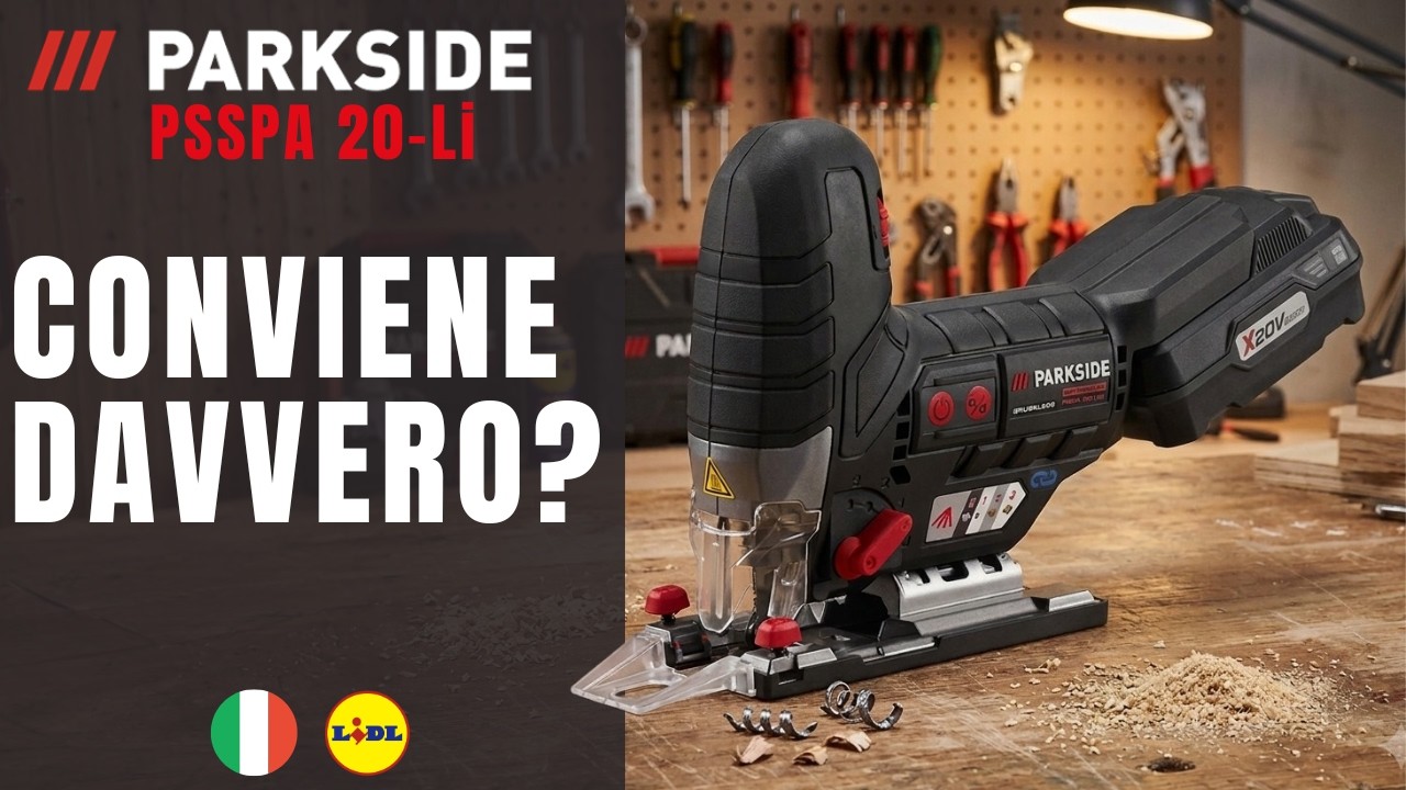 Sega A Pendolo Parkside 20-Li A2 X20V TEAM – Senza Fili, Con Batteria, Caricatore, Lama Svizzera E Adattatore Per Aspirazione Polvere