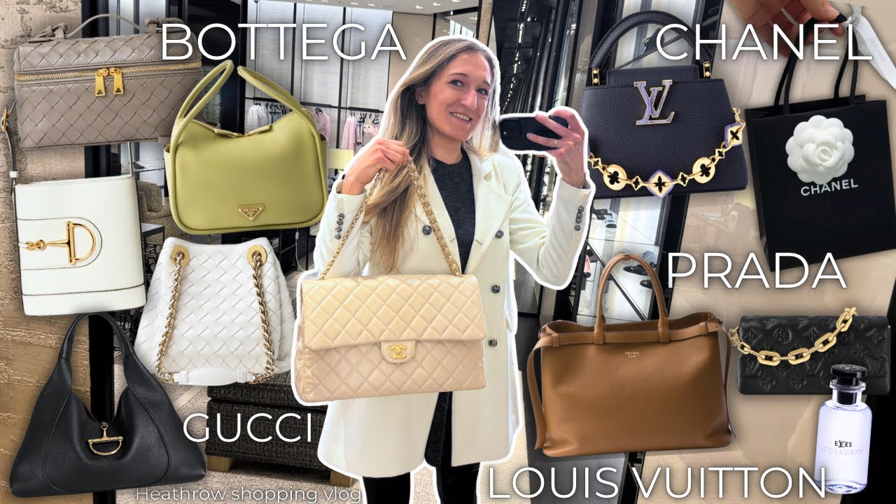 HEATHROW LUXURY SHOPPING VLOG✈️ Chanel, Louis Vuitton, Bottega Veneta, Gucci, Prada | Lesley Adina