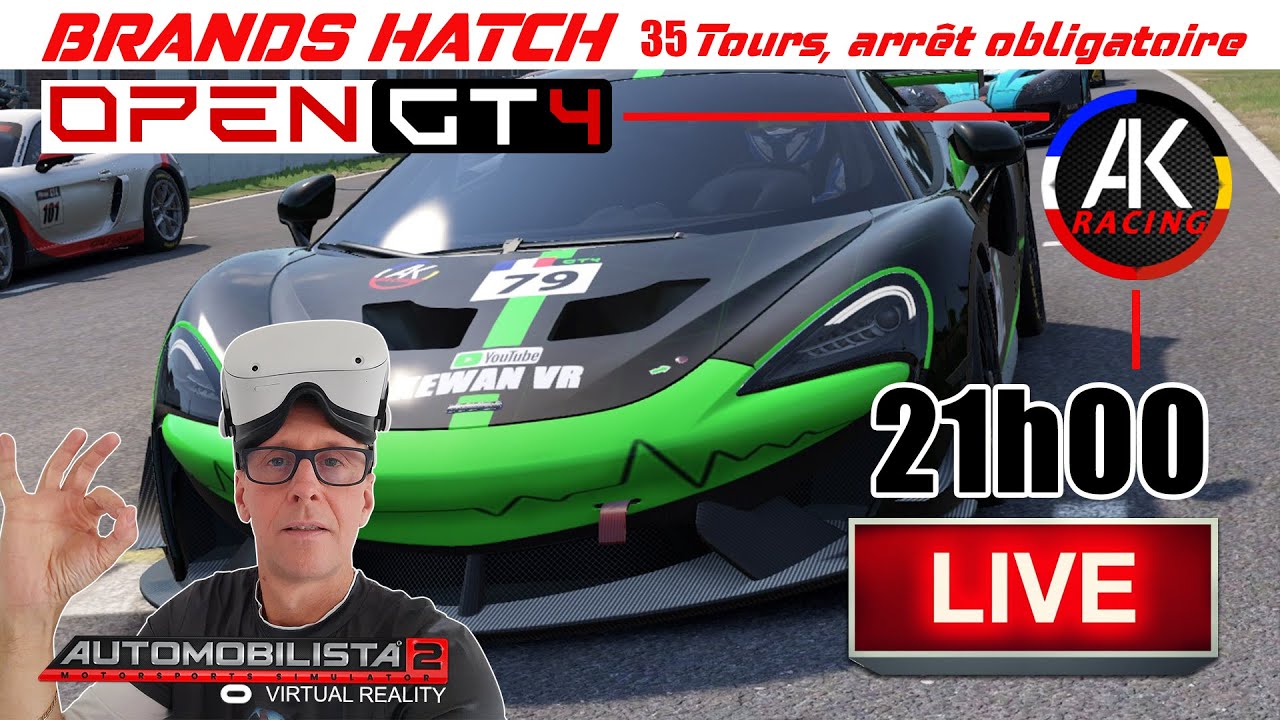 LIVE AK RACING AUTOMOBILISTA 2 VR : OPEN GT4 SUR LE CIRCUIT BRANDS ...