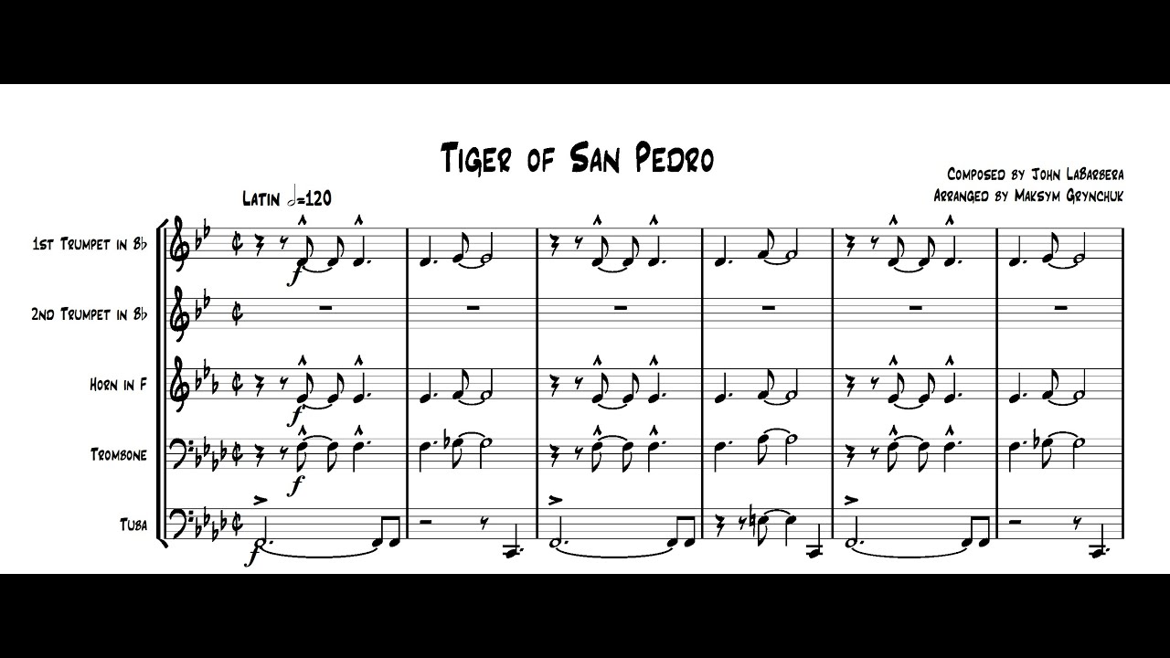 Tiger of San Pedro' for Brass Quintet - YouTube