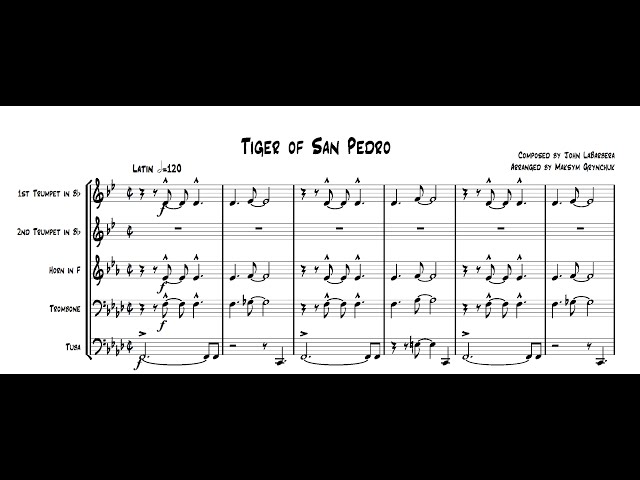 Tiger of San Pedro' for Brass Quintet - YouTube
