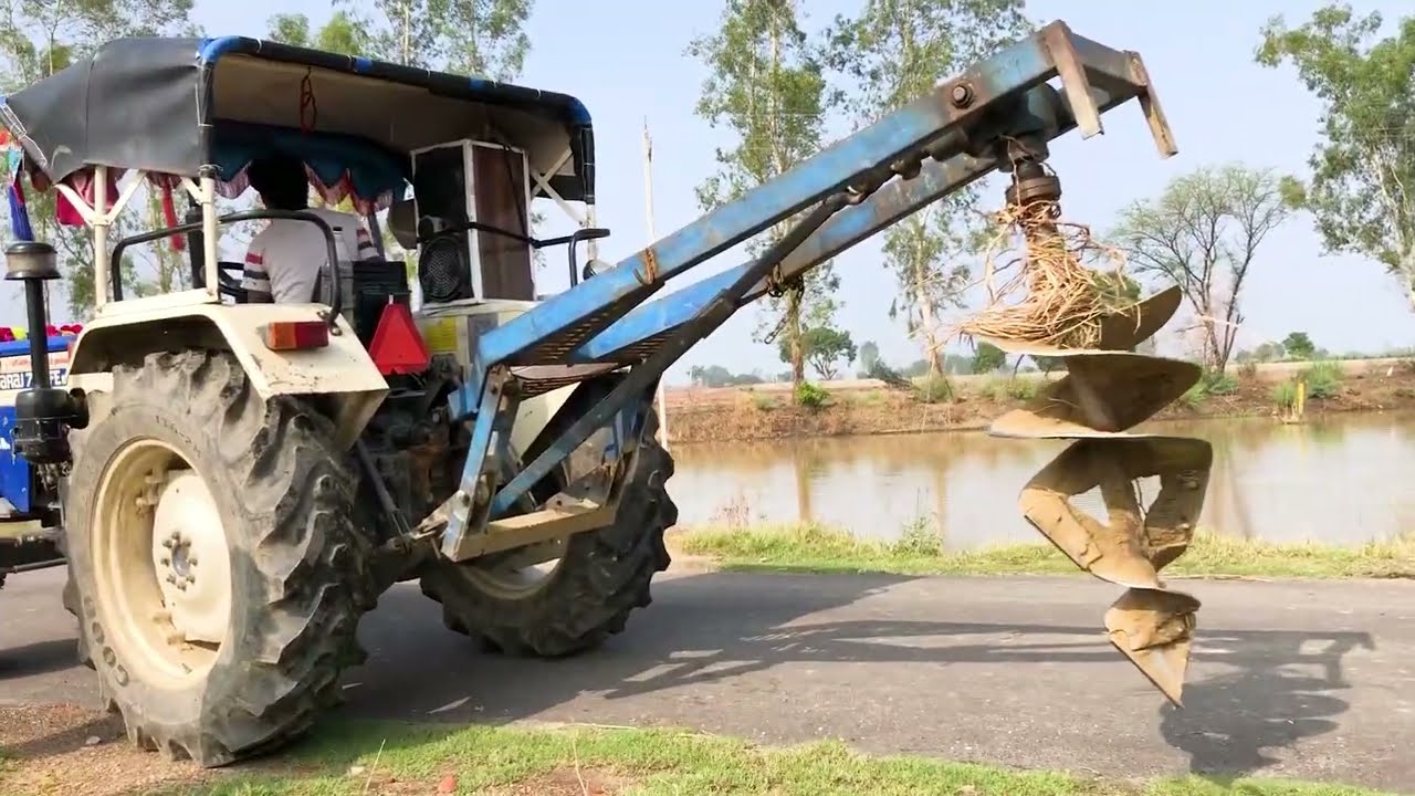 गड्ढा खोदने की मशीन | Tractor Earth Drill Machine/Tractor Hole Digger | Earth Digger Price & Review