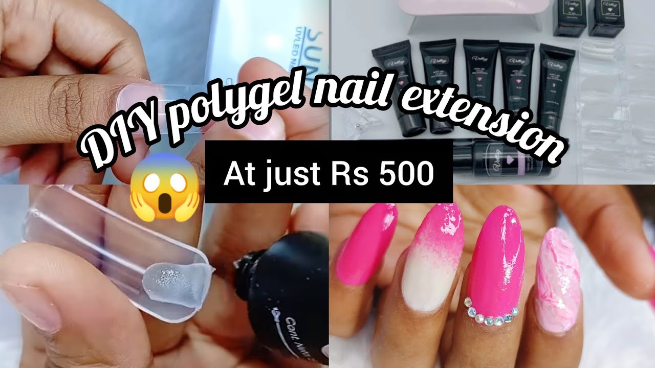 How to do polygel nail extension at home for beginners 🎀/step by step ...